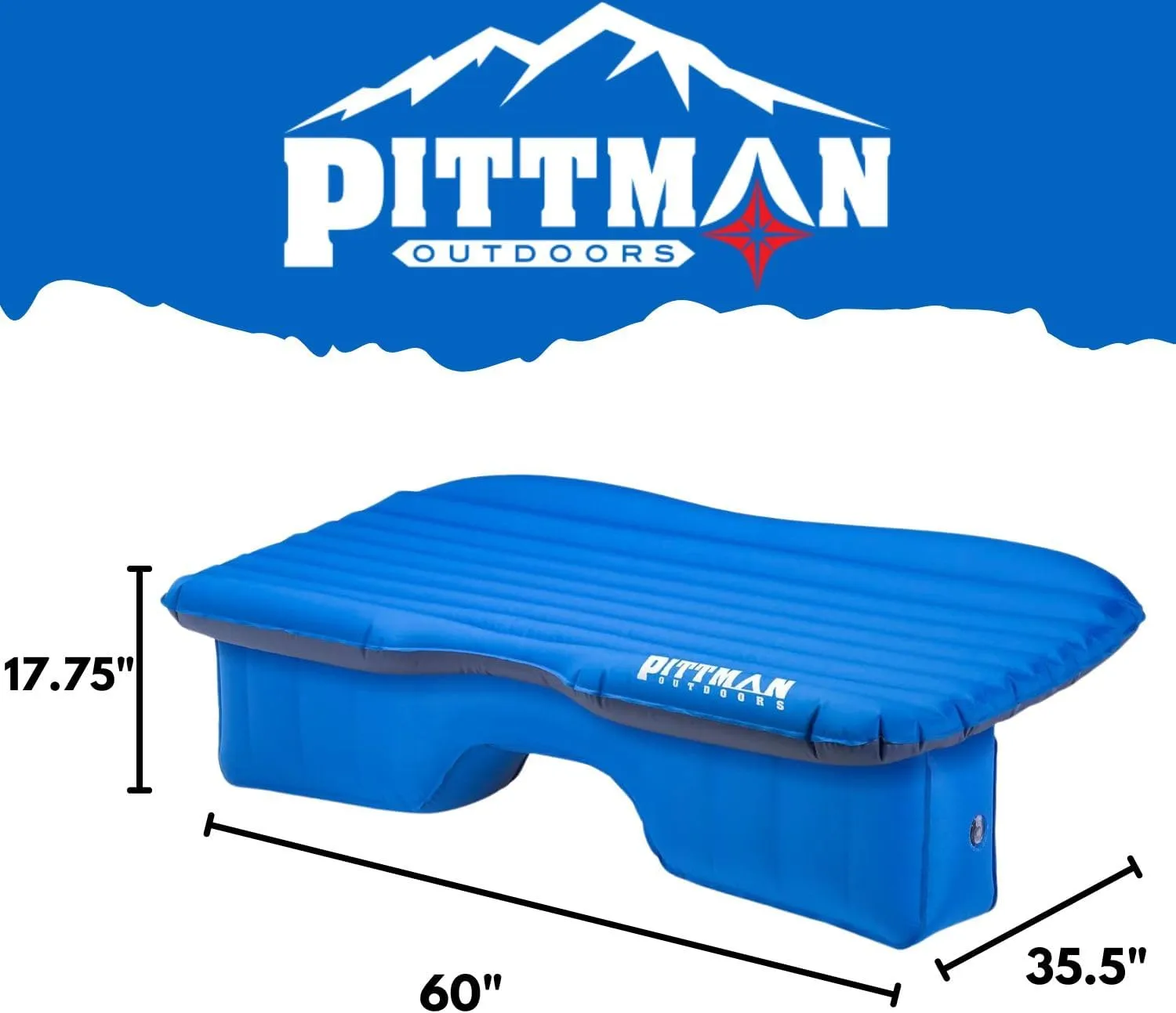 Pittman Outdoors AirBedz PPI-BLU-TRKMAT Inflatable Fabric Rear Seat Truck Air Bed Mattress | 5 Feet in Length | Fits Full-Sized Trucks and SUV's, Blue