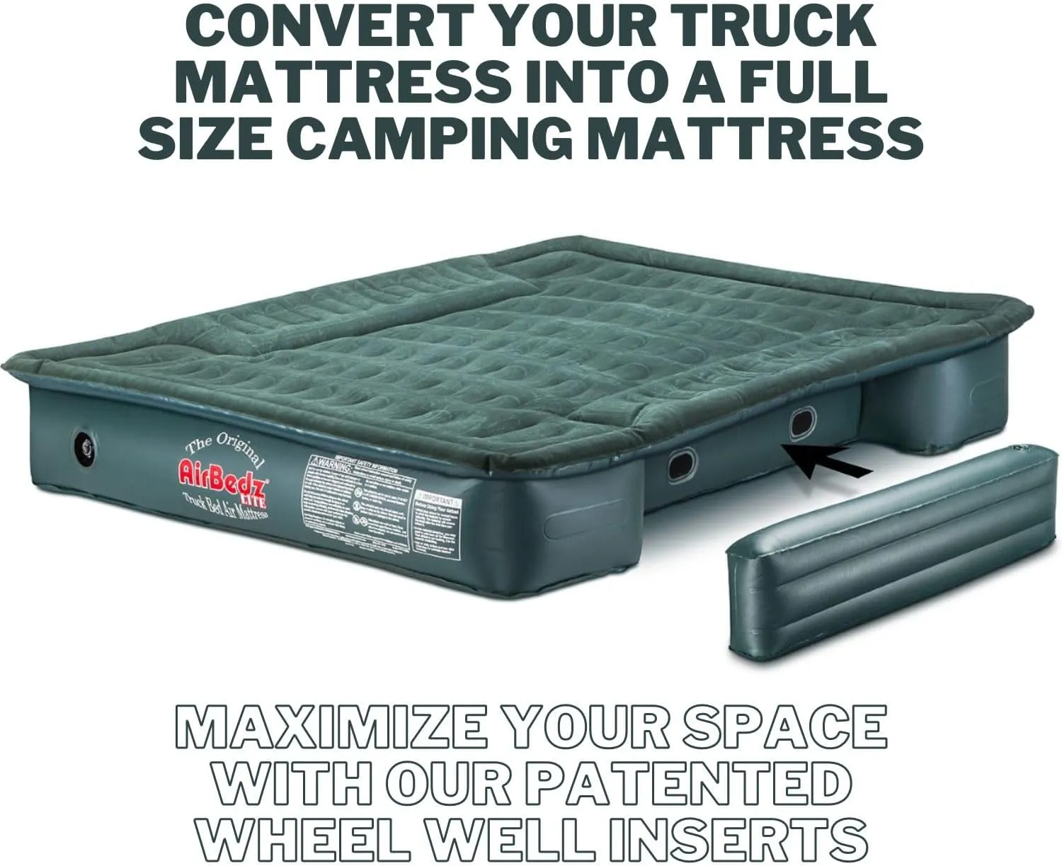 Pittman Outdoors PPI PV_AC5 AirBedz Lite Inflatable Wheel Well Insert, 37" x 10" x 6", Green