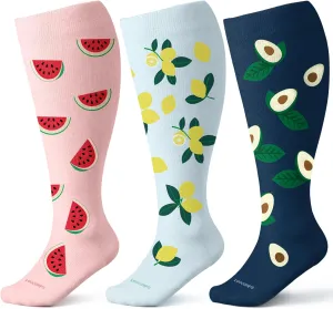 Plus Size Compression Socks for Women Men Wide Calf 15-20 mmHg Knee High Extra Large for Nurses Pregnant Travel