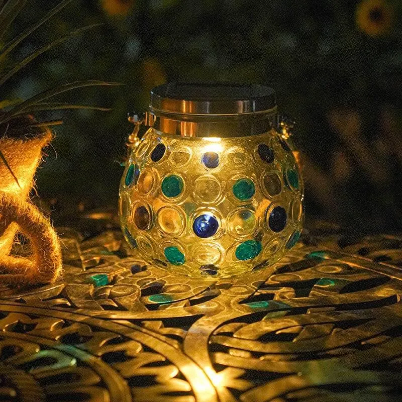 Polka Dot Solar Lantern - Decorative Garden Light