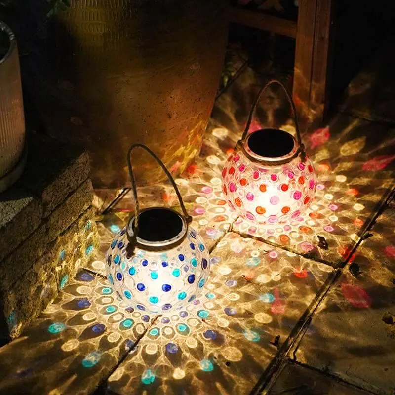 Polka Dot Solar Lantern - Decorative Garden Light