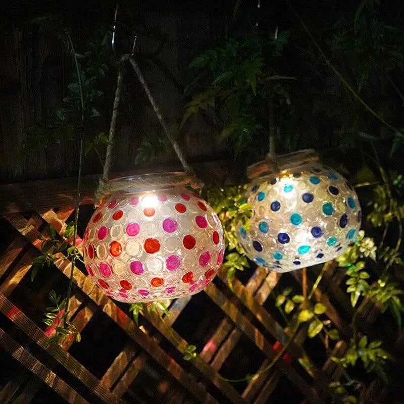 Polka Dot Solar Lantern - Decorative Garden Light