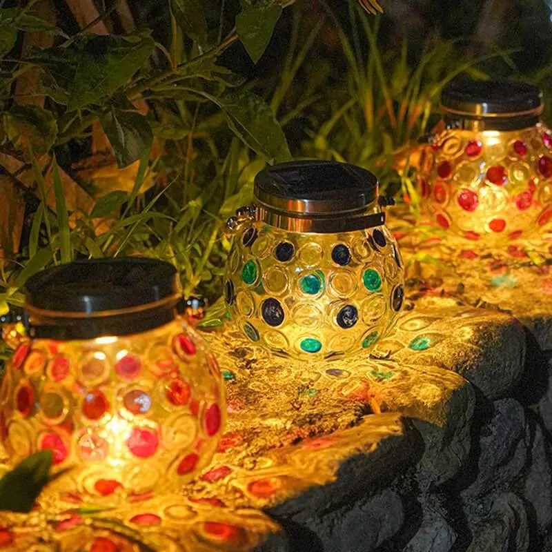 Polka Dot Solar Lantern - Decorative Garden Light