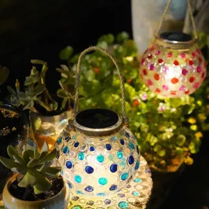 Polka Dot Solar Lantern - Decorative Garden Light