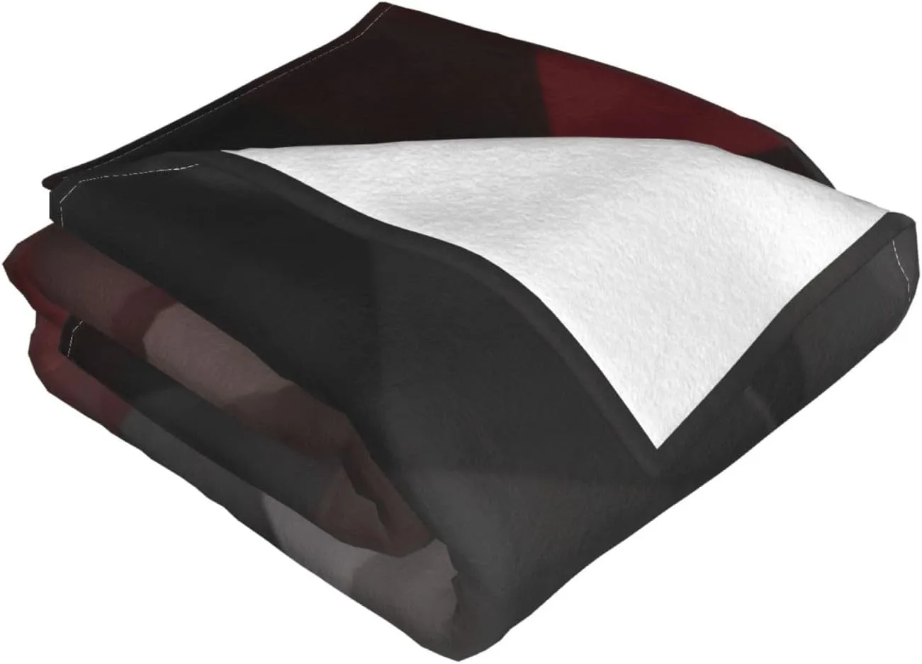 Polygonal, Black and Red 60"X50" Flannel Blanket - 100% Soft Polyester, Lightweight and Warm, Suitable for Families, Camping, Travel