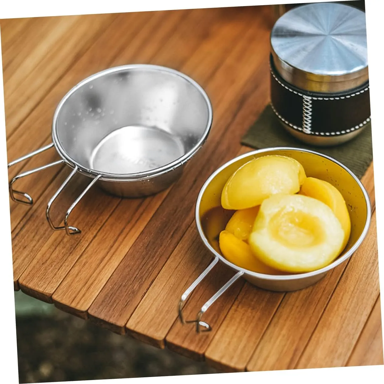 POPETPOP Camping Cookware Steel Cups Foldable Portable Bowl Water Camping Accessories Camping Mug Small Wine Cup