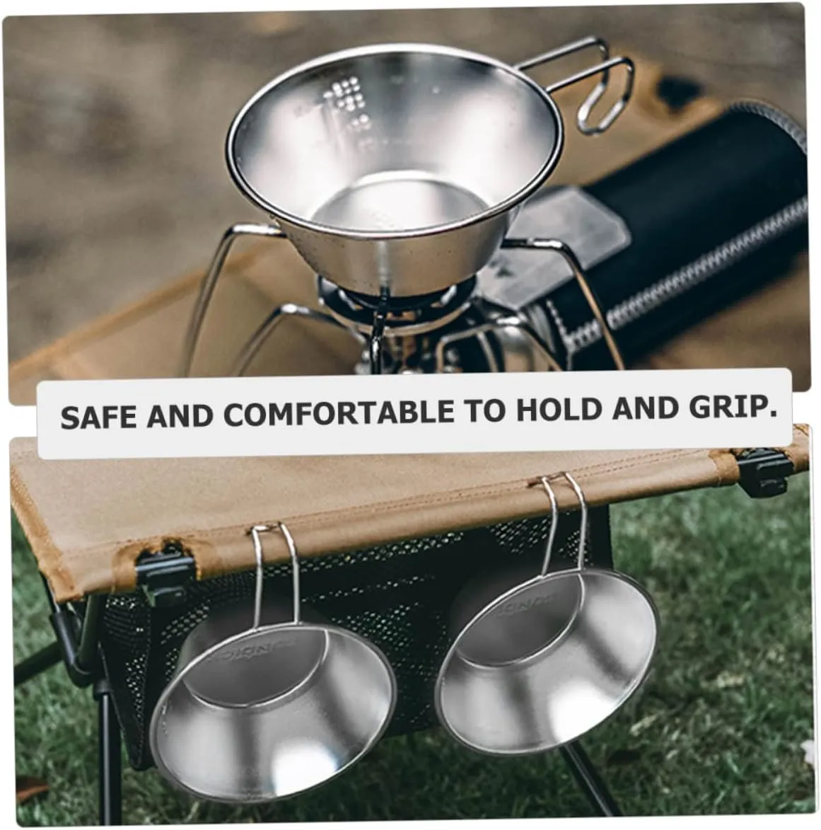 POPETPOP Camping Cookware Steel Cups Foldable Portable Bowl Water Camping Accessories Camping Mug Small Wine Cup
