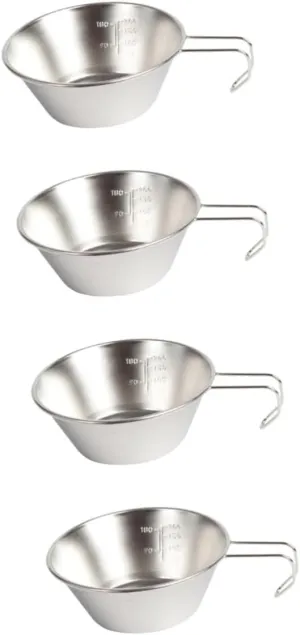 POPETPOP Camping Cookware Steel Cups Foldable Portable Bowl Water Camping Accessories Camping Mug Small Wine Cup