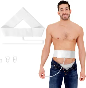 Portable 4oz Concealed Urine Test Kit – Comfortable 43'' Storage Belt for Tests, Travel, and Emergencies (White, Long)