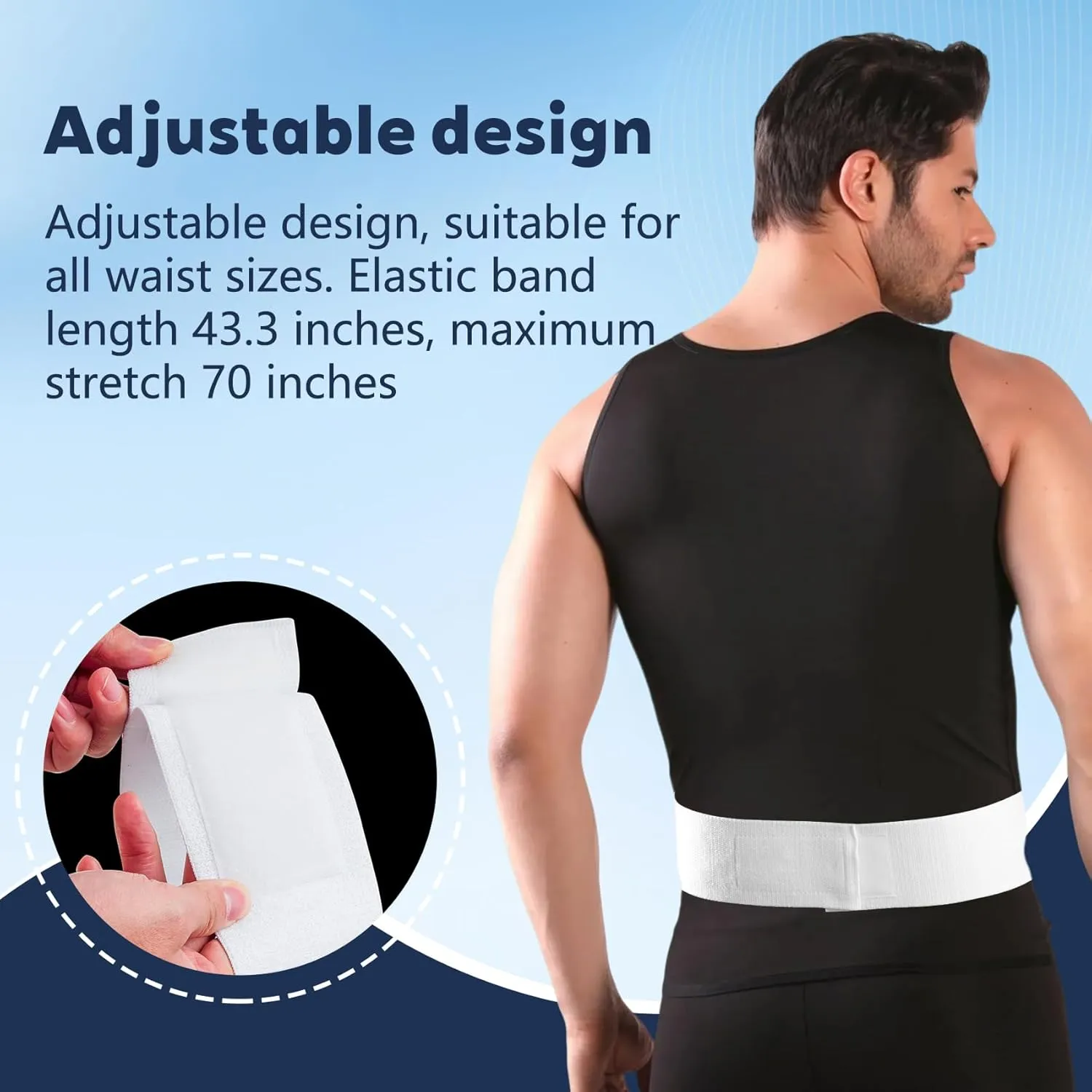 Portable 4oz Concealed Urine Test Kit – Comfortable 43'' Storage Belt for Tests, Travel, and Emergencies (White, Long)