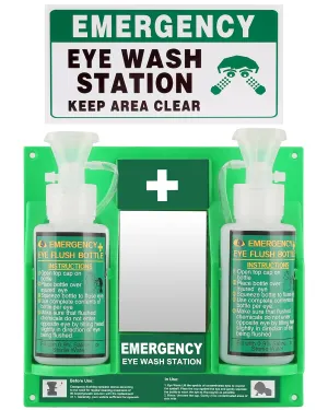 Portable Eyewash Station OSHA-Approved - Wall-Mounted Emergency Eye Wash Flush Bottles Kit 16oz Without Eyewash Solution