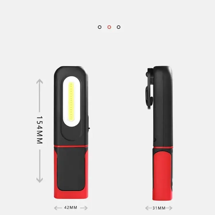 Portable USB Rechargeable Magnetic COB LED Work Light Hanging Lamp with Battery - Camping Torch