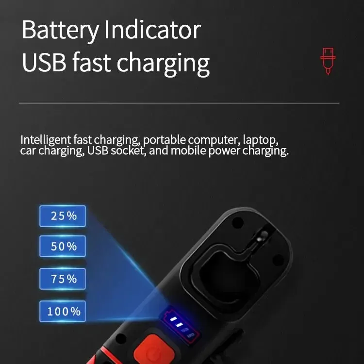 Portable USB Rechargeable Magnetic COB LED Work Light Hanging Lamp with Battery - Camping Torch