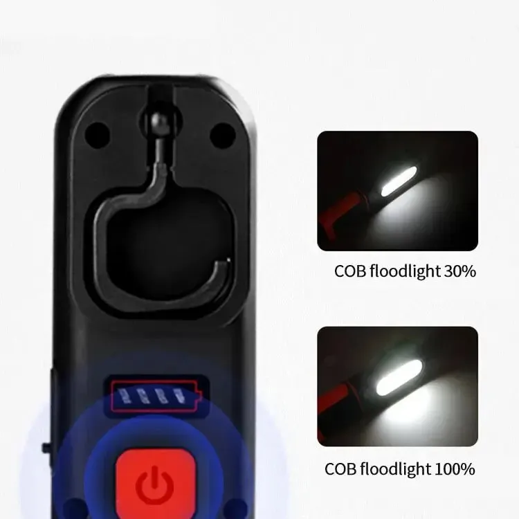 Portable USB Rechargeable Magnetic COB LED Work Light Hanging Lamp with Battery - Camping Torch