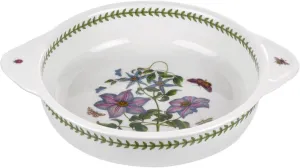 Portmeirion Botanic Garden 10" Round Baking Dish, Clematis Motif - Durable Porcelain Serveware with Chip-Resistant Glaze, Oven, Microwave, Freezer, Dishwasher Safe - Functional Bakware & Roaster