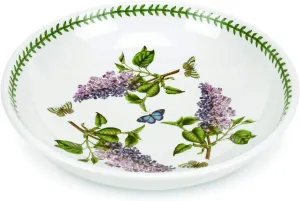 Portmeirion Botanic Garden 13" Pasta Serving Bowl - Lilac Motif, Fine Earthenware, Chip-Resistant - Dishwasher, Microwave, Freezer, Oven Safe - Made in England