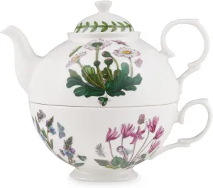 Portmeirion Botanic Garden Tea Set - 12oz Teapot & Teacup with Assorted Floral Motifs - Durable Porcelain Tea Set for Afternoon Tea - Chip-Resistant Glaze, Microwave, Dishwasher, Freezer Safe