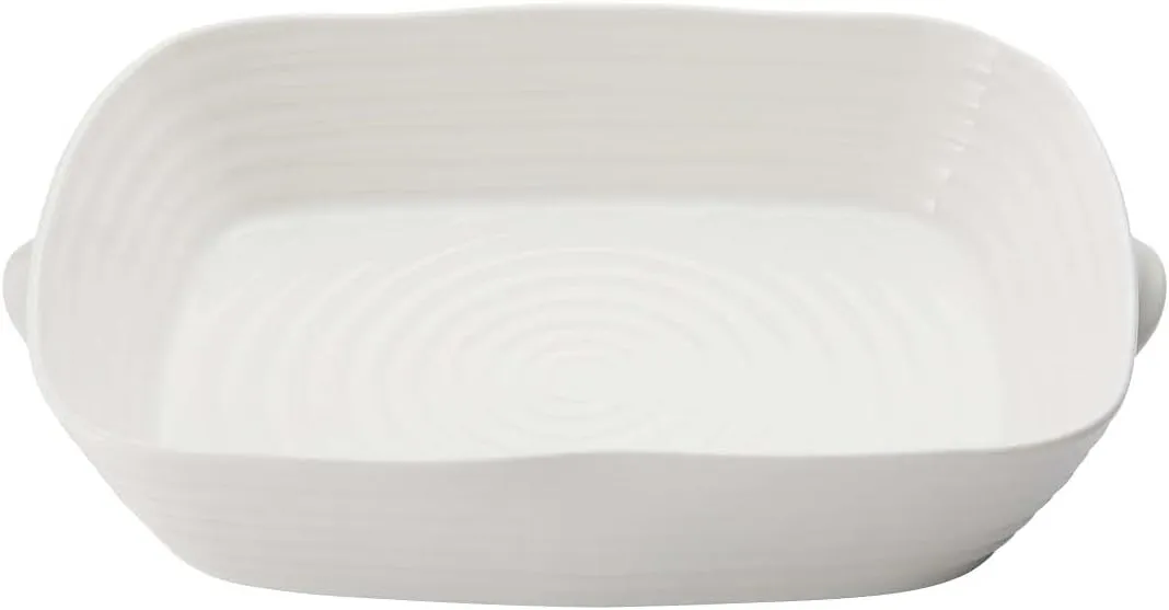 Portmeirion Sophie Conran Rectangular Handled Roasting Dish, 13" x 9.5" Casserole Dish for Oven, Dishwasher, Microwave, Freezer Safe, Porcelain Cookware, Ideal for Everyday & Holiday Baking