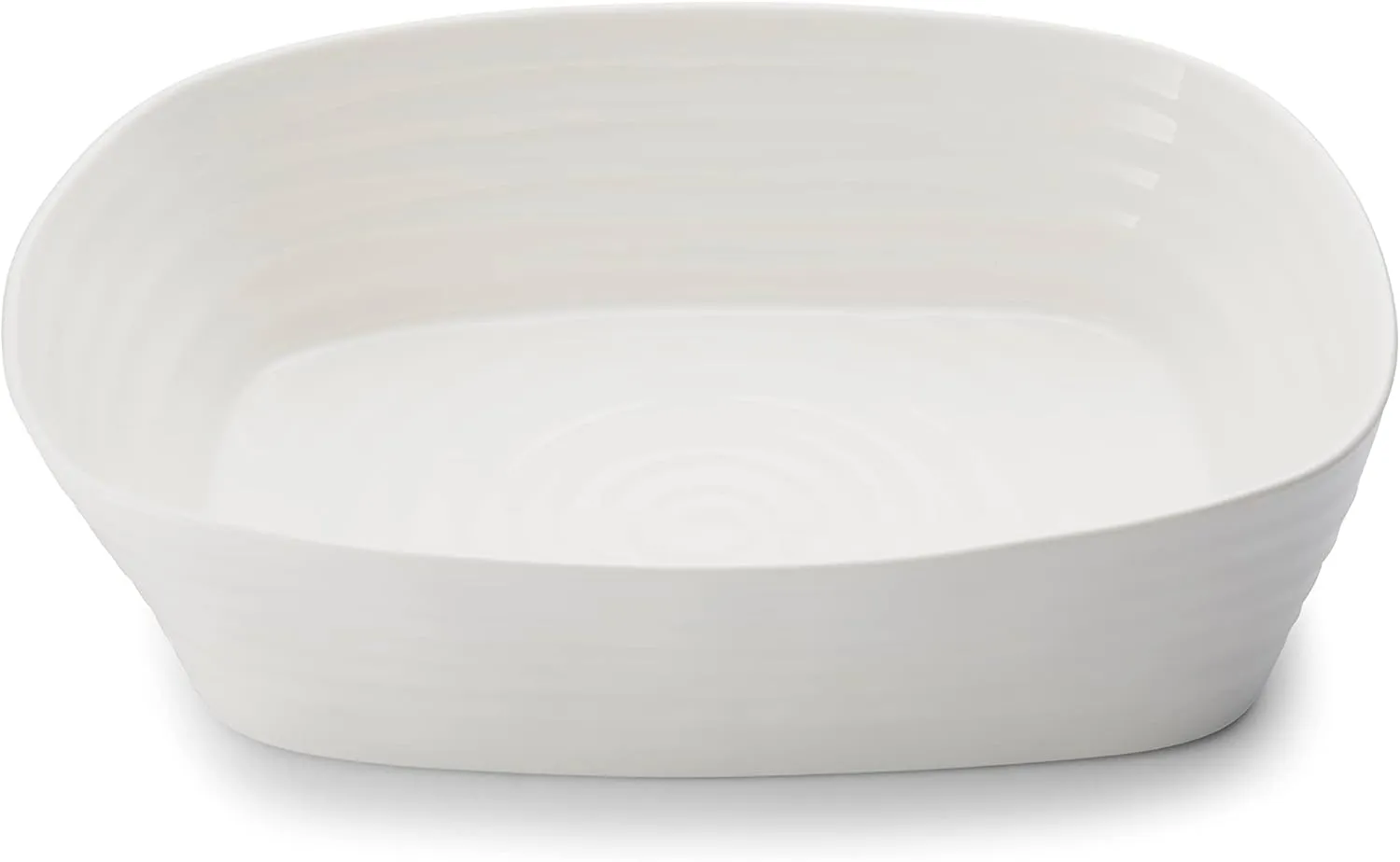 Portmeirion Sophie Conran Rectangular Lasagna Pan, 11.5" x 9.5" Porcelain Casserole Dish, Durable Cookware for Oven, Microwave, Freezer, Dishwasher Safe, Ideal for Cooking, Baking, Serving (White)