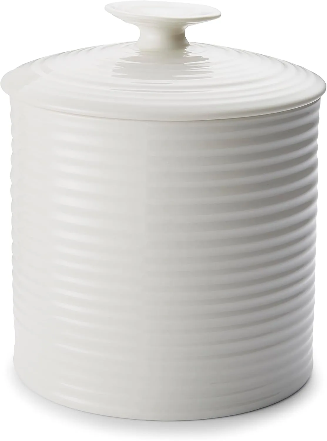 Portmeirion Sophie Conran White Large Canister | 80 Ounce Food Storage Container with Lid | Porcelain Canister for Pantry, Home, and Kitchen Countertop