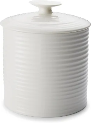 Portmeirion Sophie Conran White Large Canister | 80 Ounce Food Storage Container with Lid | Porcelain Canister for Pantry, Home, and Kitchen Countertop