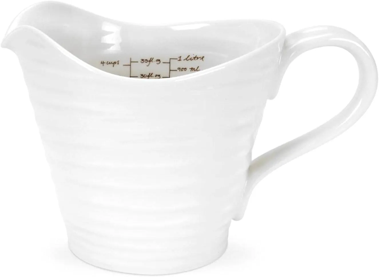 Portmeirion Sophie Conran White Measuring Jug | 6 Inch Measuring Jug for Kitchen and Baking | 32 Ounce Capacity | Made from Fine Porcelain | Dishwasher Safe