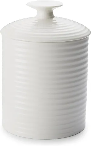 Portmeirion Sophie Conran White Medium Canister | 40 Oz Food Storage Container with Lid | Porcelain Canister for Pantry, Home, and Kitchen Countertop