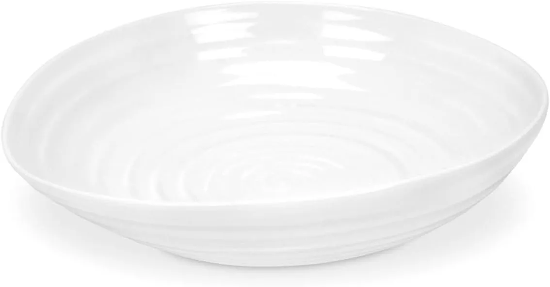Portmeirion Sophie Conran White Pasta Bowl | Large Serving Bowls for Soup or Salad | 9 Inch | Made from Fine Porcelain | Microwave and Dishwasher Safe