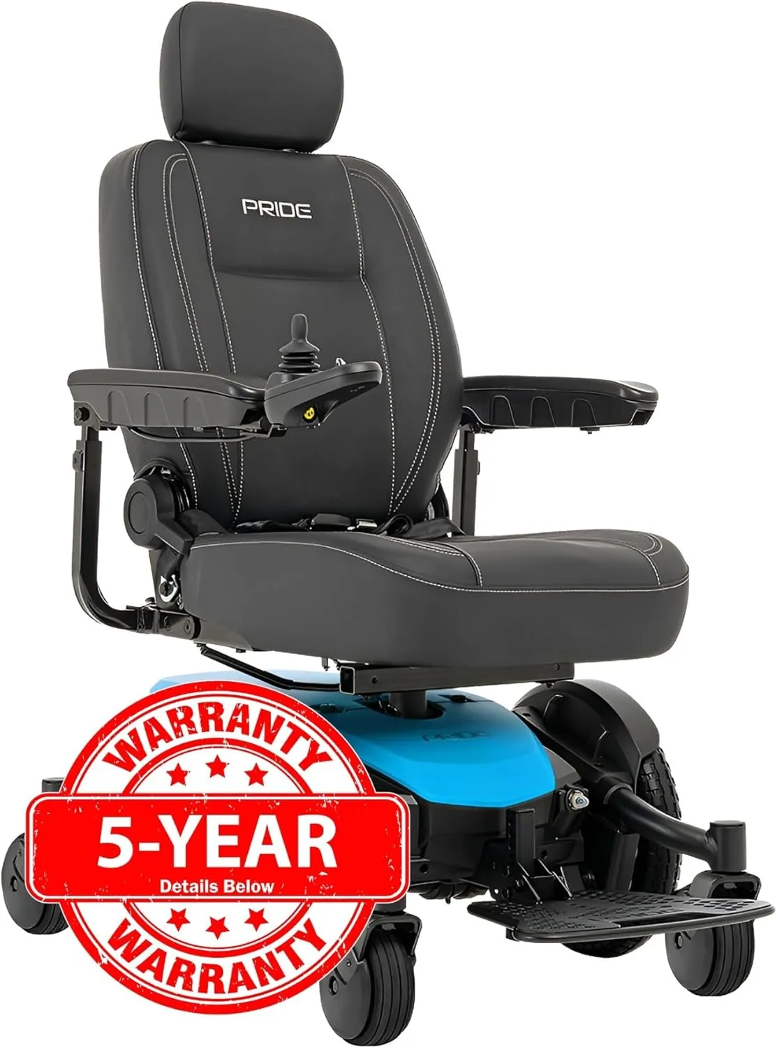 Pride Jazzy EVO 613 Li Power Chair - Electric Wheelchair Scooter for Adults, Lithium Battery, 300 Lbs Weight Capacity, Robin's Egg, 18" x18-20 Seat Size