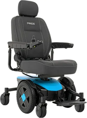 Pride Jazzy EVO 613 Li Power Chair - Electric Wheelchair Scooter for Adults, Lithium Battery, 300 Lbs Weight Capacity, Robin's Egg, 18" x18-20 Seat Size