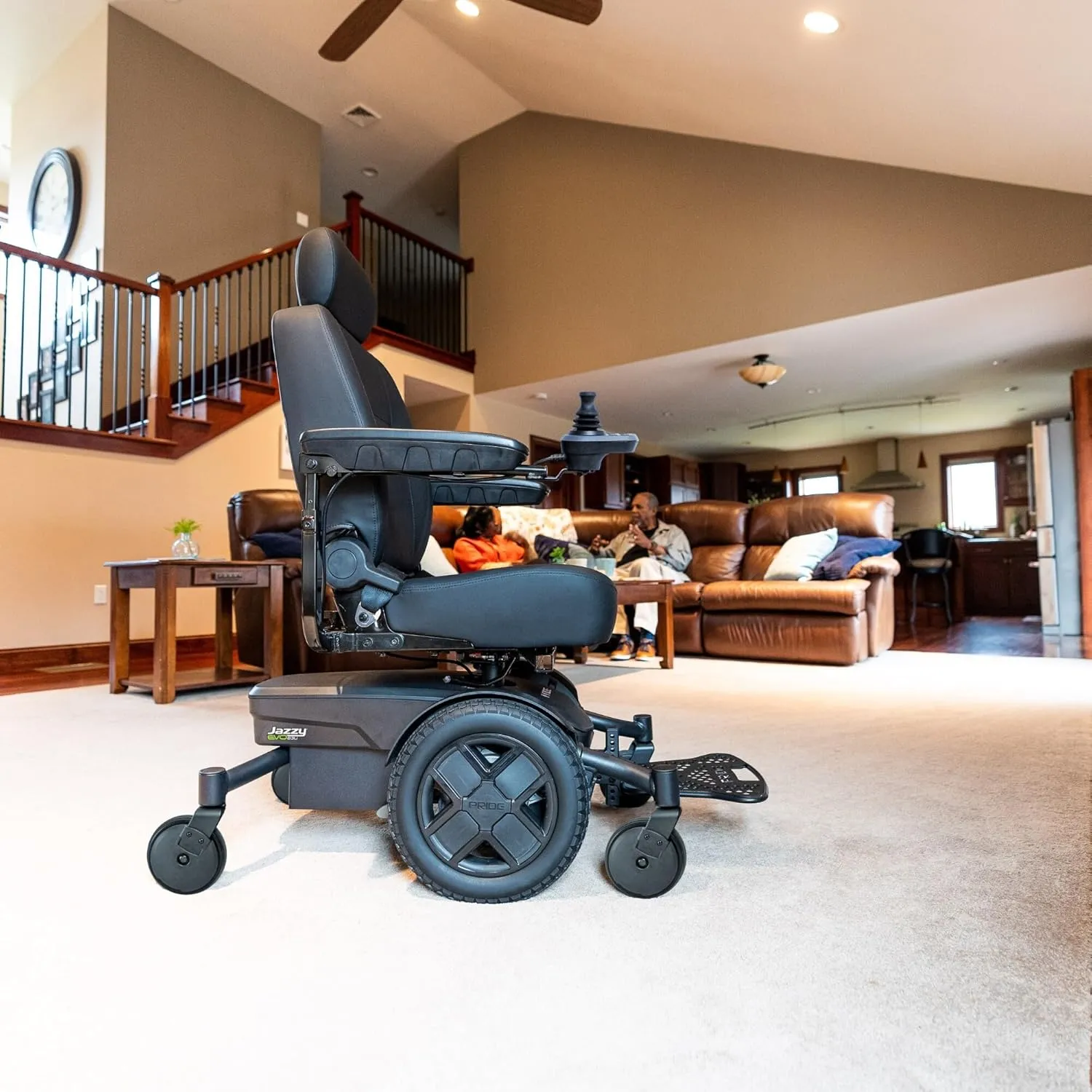 Pride Jazzy EVO 613 Li Power Chair - Electric Wheelchair Scooter for Adults, Lithium Battery, 300 Lbs Weight Capacity, Robin's Egg, 18" x18-20 Seat Size