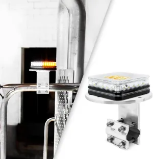 Pro LED MS75AC Class 1, Amber/White LED Mini Warning Light with Aluminum Mirror Mount Bracket Kit