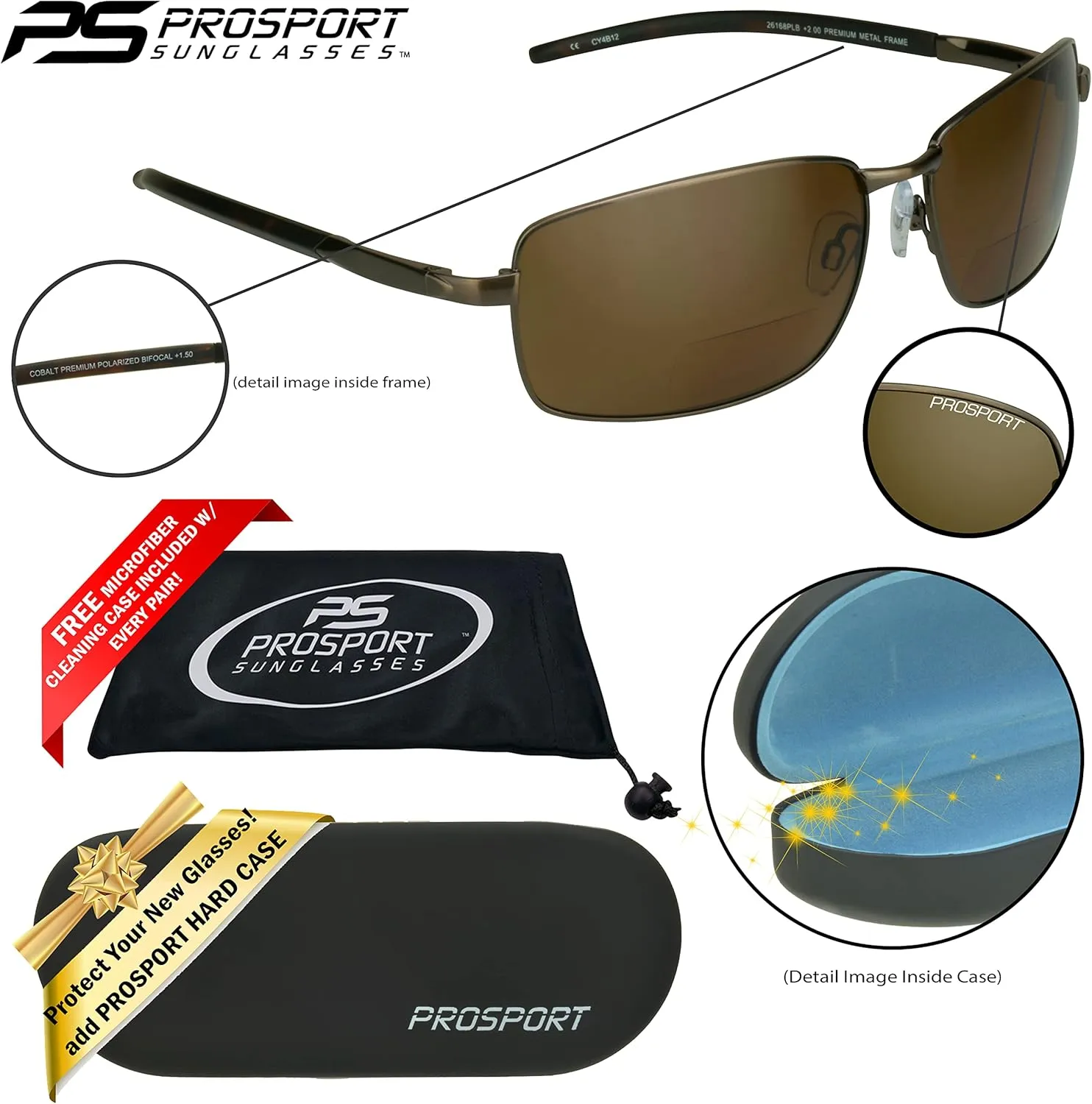 proSPORT Polarized Bifocal Sunglasses Men Women Fishing Anti Glare Metal