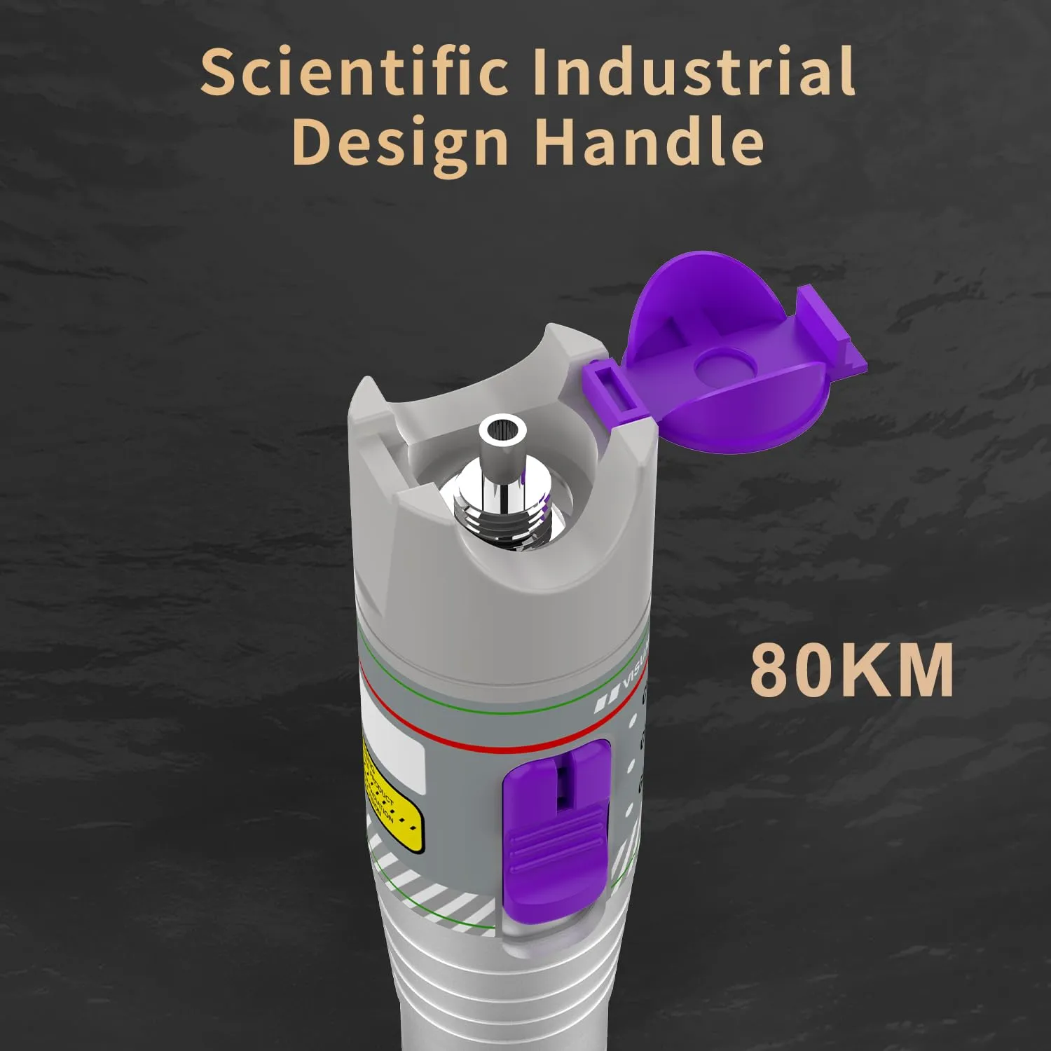 Purple 80KM Visual Fault Locator for Fiber Optic Cables, VFL Supports FC/ST/SC Interfaces, Long-Range Fault Finder, Fiber Light Pen Tester, High-Precision OTDR Mapping Tool for FTTH, Telecom