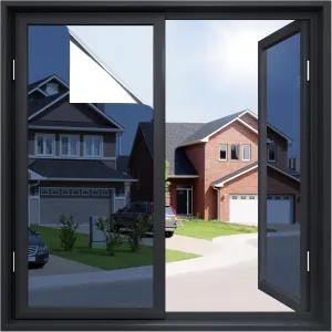 rabbitgoo One Way Window Privacy Film Window Tint for Home, Reflective Mirror Sun Blocking Heat Control UV Protection See Out Not in Office Door Covering, Blue Silver, 35.4 in X 6.5 Feet