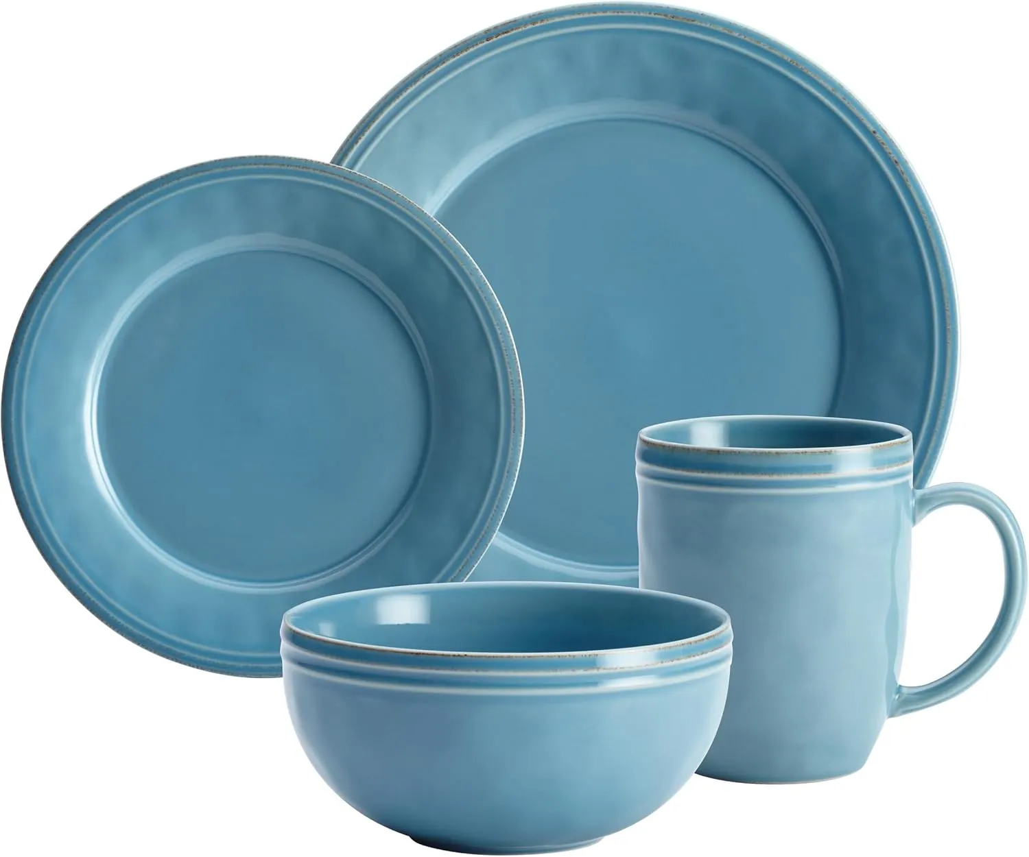 Rachael Ray Cucina Stoneware, 16-piece Dinnerware Set, Agave Blue