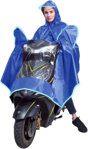 rainwear Motorbike Waterproof Rain Cape Coat Electric Mobility Scooter Motorcycle Raincoat Rain Poncho Rain Rainwear With Mirror Slots, Reflective Strip for Night Riding