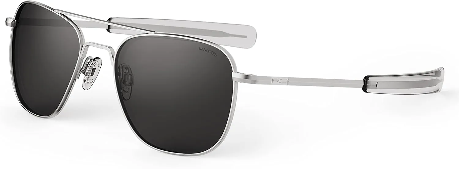Randolph Eyewear Aviator Sunglasses for Women & Men – Non-Polarized & Polarized Lenses, Matte Chrome UV Protection Sunglasses