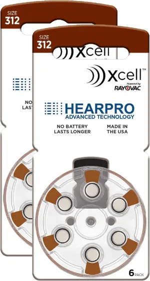 Rayovac Long-Lasting Size 312 Hearing Aid Batteries 120 Pack Mercury-Free - Zinc Air Technology - Made in USA - Plus RAYOVAC Keychain Battery Case