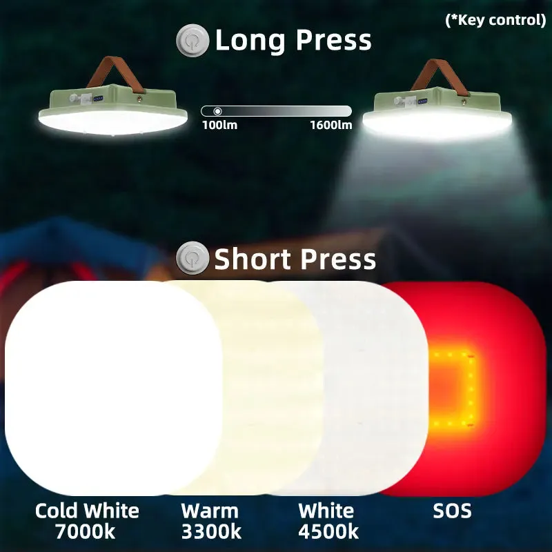 Rechargeable Camping Lantern 80W 13500mAh Smart RGB LED Tent Light Bluetooth Controlled Music Sync Outdoor Lighting by Tuya App
