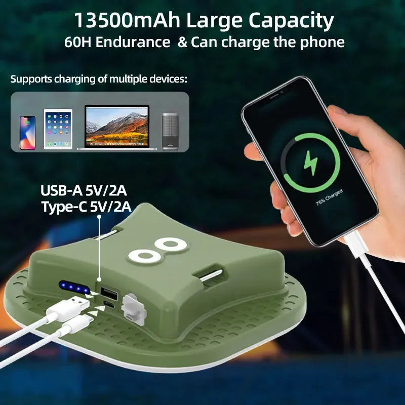 Rechargeable Camping Lantern 80W 13500mAh Smart RGB LED Tent Light Bluetooth Controlled Music Sync Outdoor Lighting by Tuya App