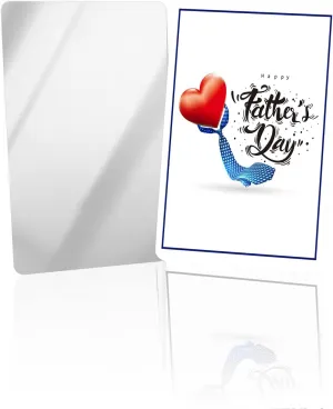 Red Love with Tie Happy Father's Day Compact Mirror Bulk Mini Card Mirror, White Red Square Line Small Compact Mirror for Purse, Rectangular Handheld Pocket Makeup Mirror