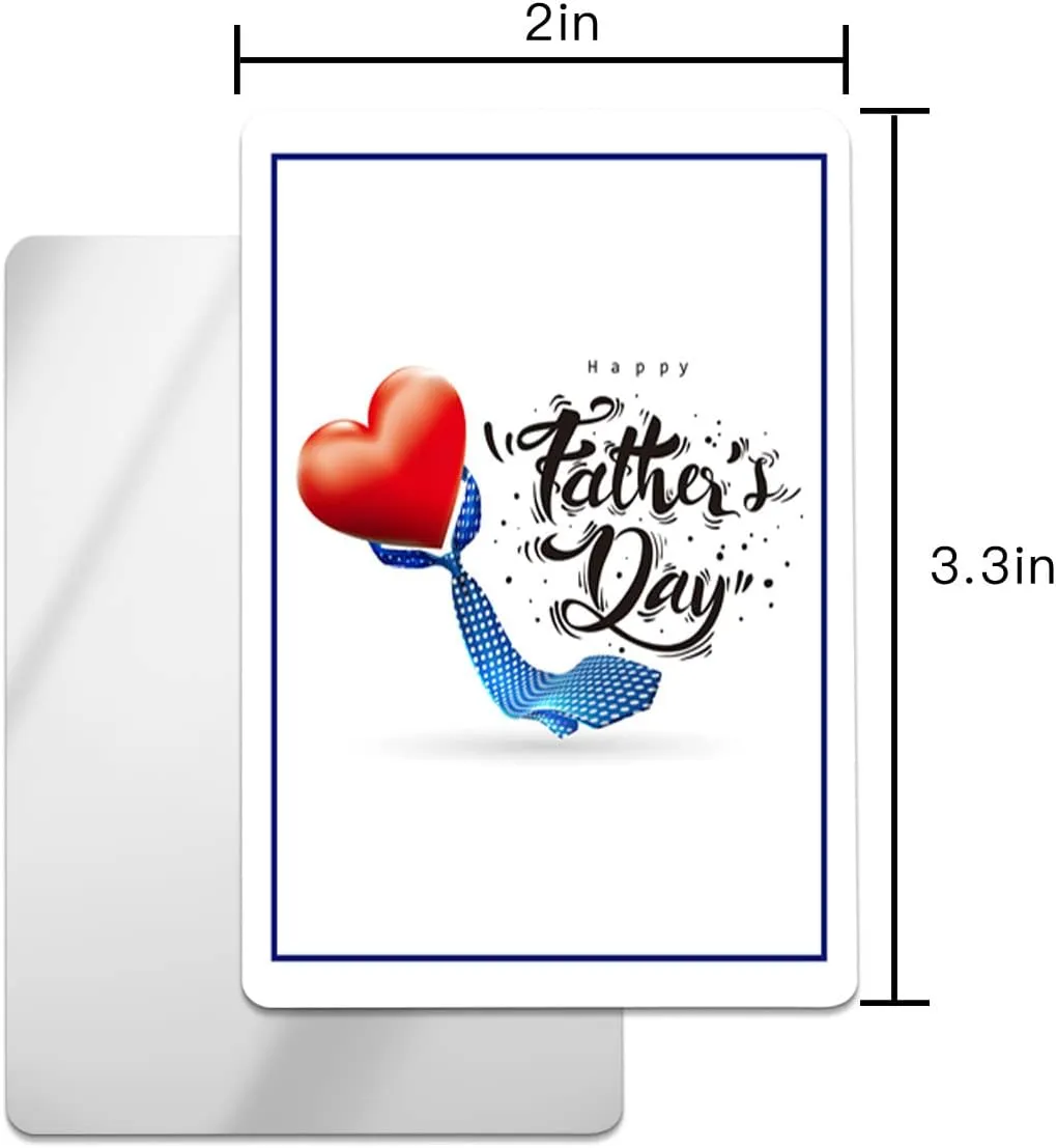 Red Love with Tie Happy Father's Day Compact Mirror Bulk Mini Card Mirror, White Red Square Line Small Compact Mirror for Purse, Rectangular Handheld Pocket Makeup Mirror