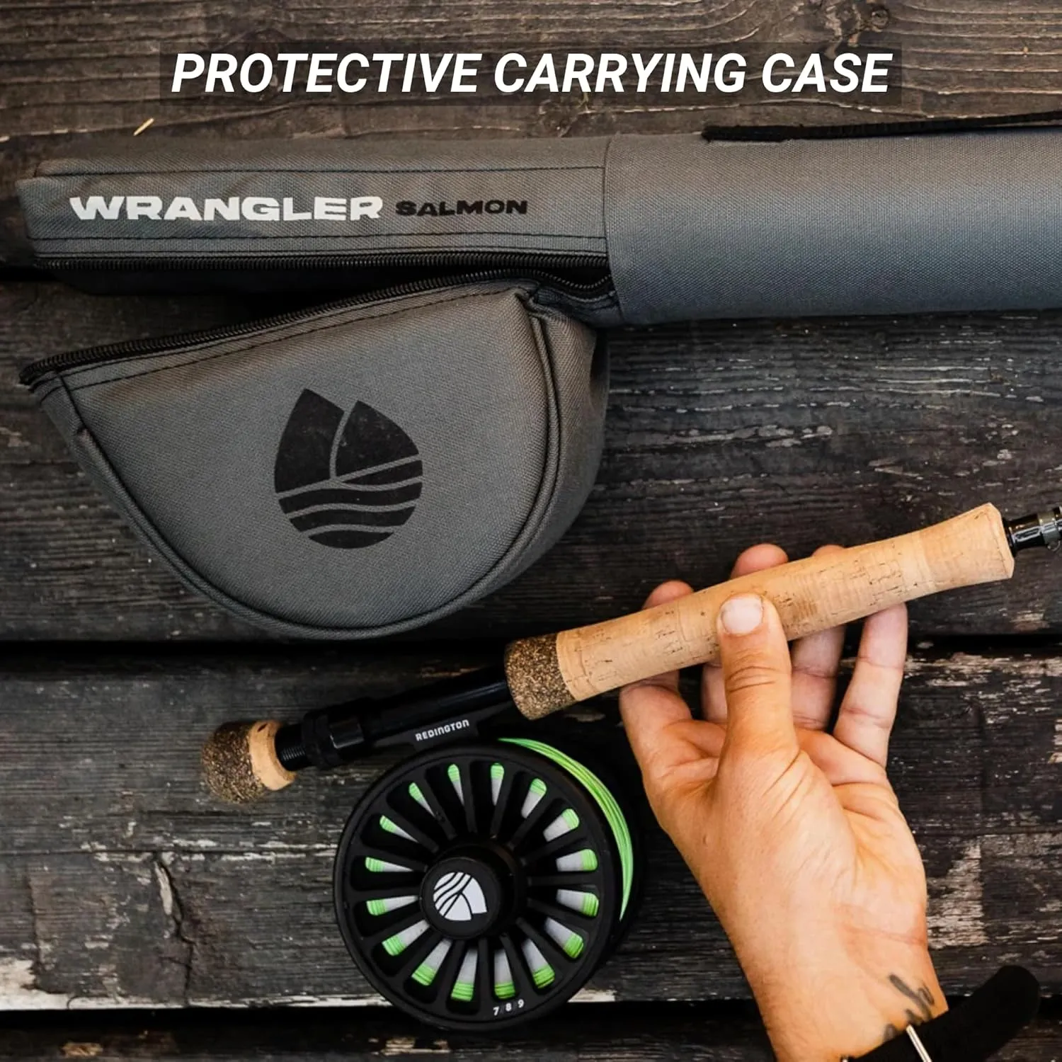 Redington Wrangler Fly Fishing Kit, Medium Fast Action Rod, Crosswater Reel, Fly Line, Leader, & Carrying Case