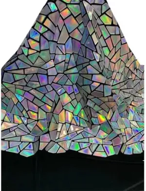 Reflective TPU Laser Colorful Material Mirror Fabric Dress Skirt Leotard Ladies Dance Costume Performance Clubwear Party