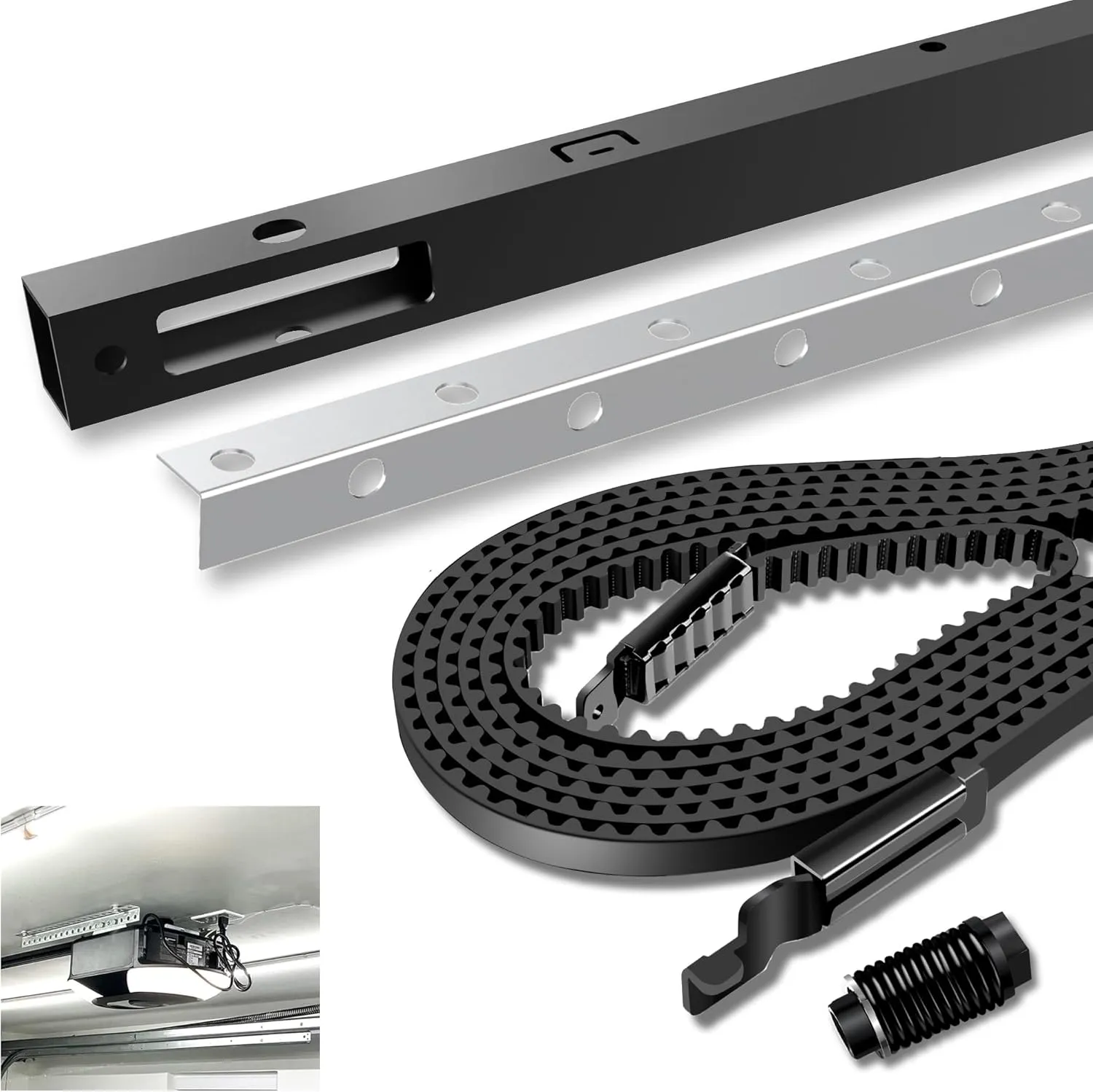 Replacement for Chamberlain Group G8808CB-P 8808CB 8Ft,Compatible Whisper Drive Plus Models,Garage Door Opener 8Ft Rail Extension Kit,Replacement Belt,Effortless Installation, Low Noise While Working