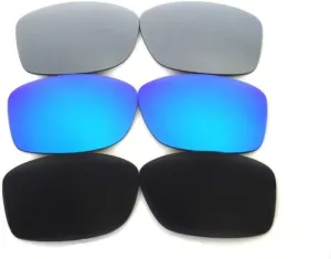 Replacement Lenses For Oakley Jupiter Squared Black&Blue&Titanium Polarized 3Pair