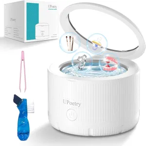 Retainer Cleaner Machine - Ultrasonic Retainer Cleaner, Dental Cleaning Pod for Braces, Dentures, Pacifiers, Mouth Guards, Jewelry & Toothbrush Heads, 150ml Portable Cleaning Machine