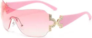 Retro Trends One Piece Sunglasses Women Men Fashion Frameless Sun Glasses Luxury Street Photography Uv400