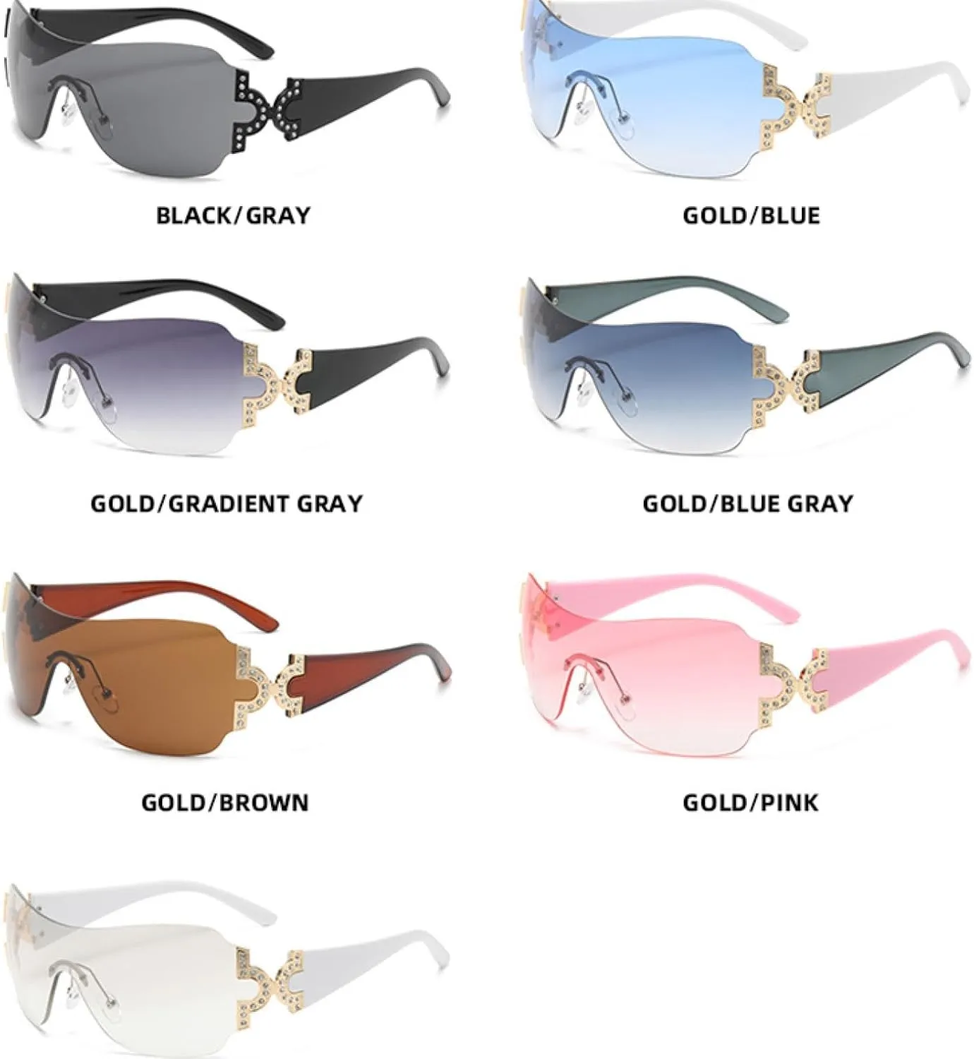 Retro Trends One Piece Sunglasses Women Men Fashion Frameless Sun Glasses Luxury Street Photography Uv400
